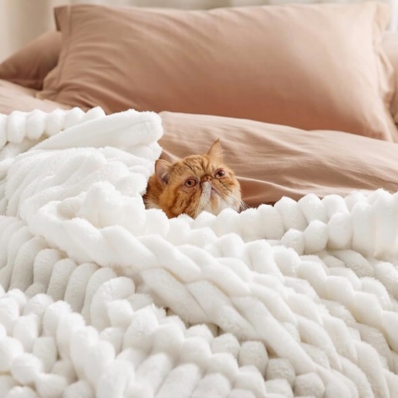 Bedsure White Throw Blanket for Couch - Super Soft Cozy Blankets for Women, Cute - Picture 3 of 6